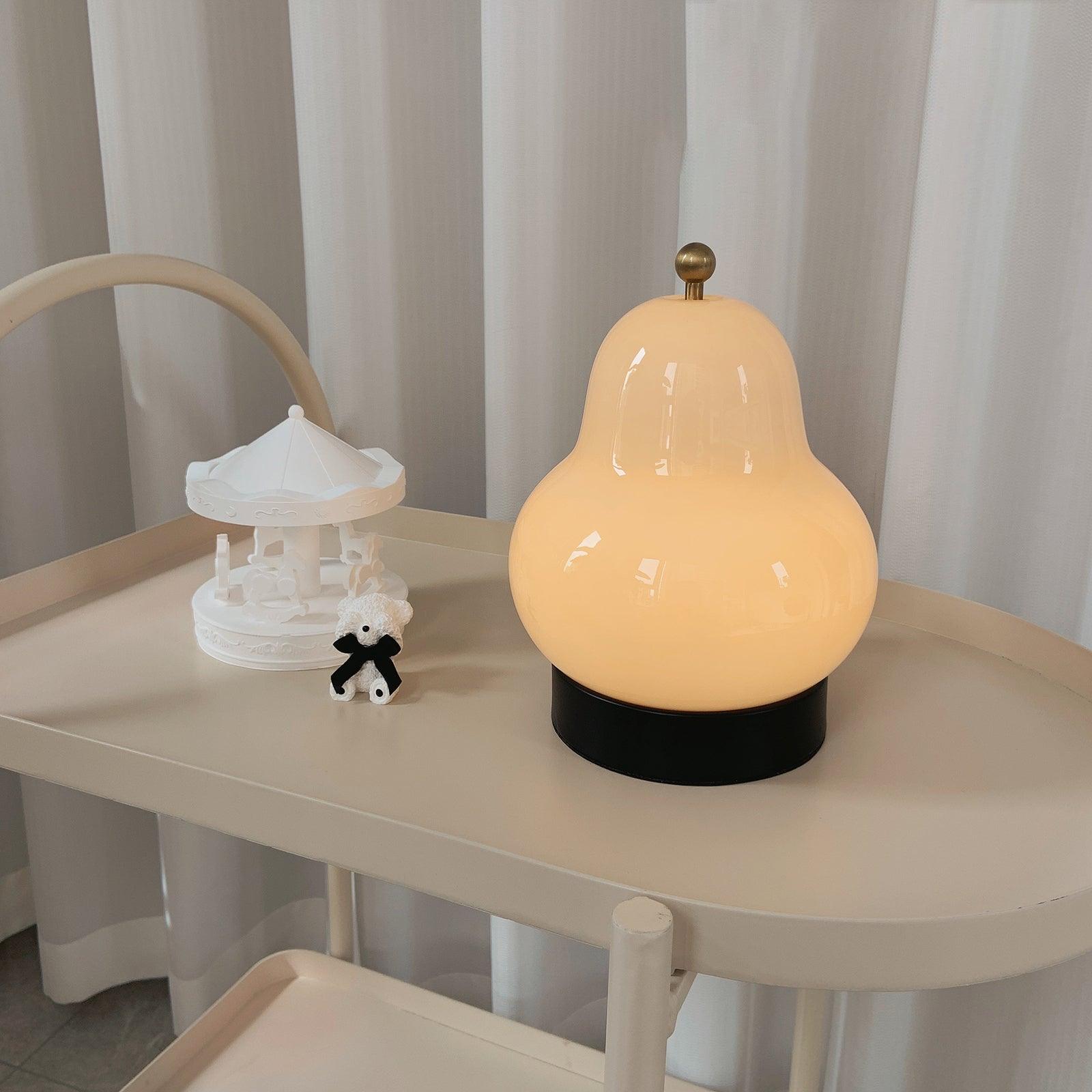 Pear Rechargeable LED Table Lamp with Built-in Battery - Perfect for Bedroom, Office, and Reading Nook Lighting