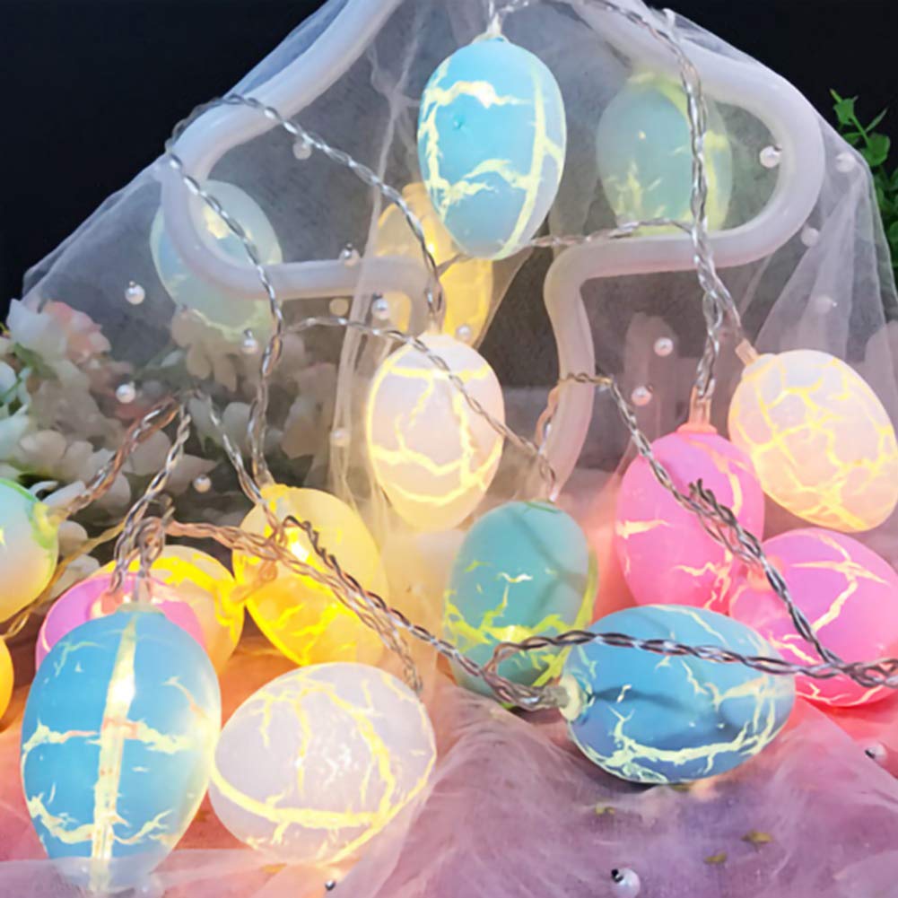 10 LED Pastel Easter Egg String Lights - Battery Operated Fairy Lights for Easter, Spring Theme Party, Bedroom, Holiday Decor - Indoor Home Decoration for Festive Atmosphere