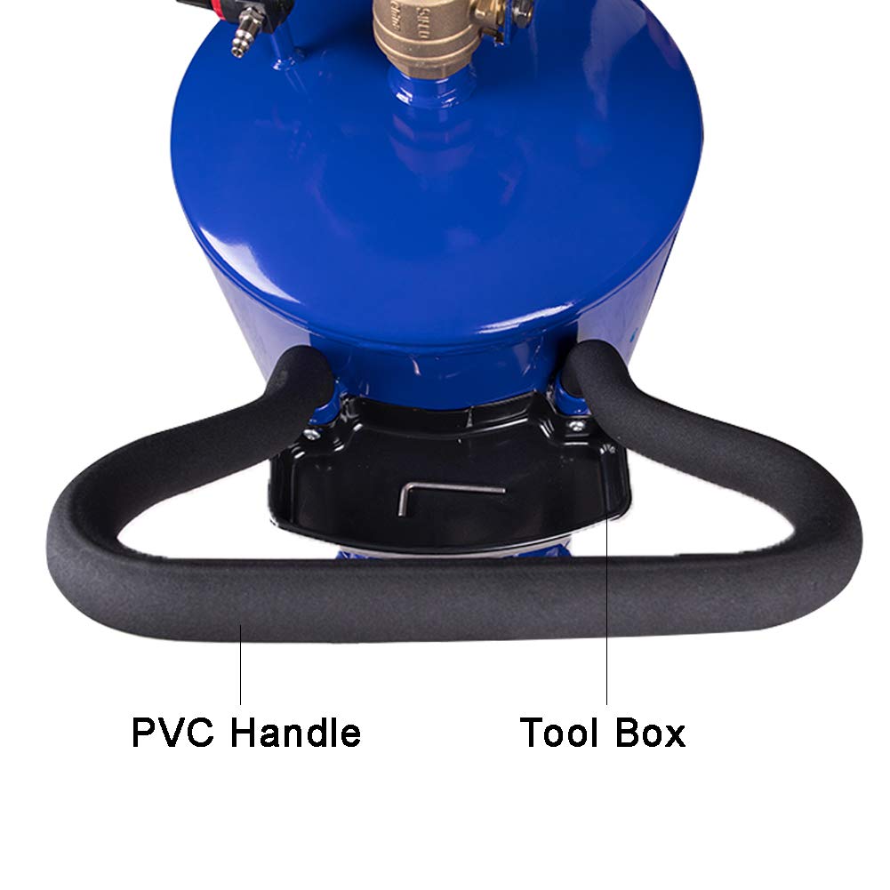 20 Gallon Portable Oil Drain Tank - Air Operated Adjustable Funnel with Wheels for Easy Oil Removal (Blue) | Ideal for Automotive Shops, DIY Oil Changes & Industrial Maintenance