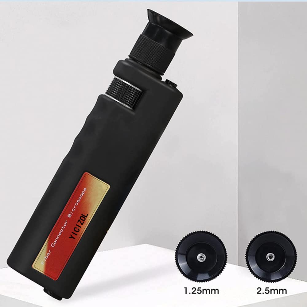 YICIZOL Fiber Optic Cleaning Kit - 400X Microscope for FC/SC/ST/LC Connectors (1.25mm/2.5mm) with Cleaning Pens & Cassette | Professional Network Maintenance for Telecom & Data Centers