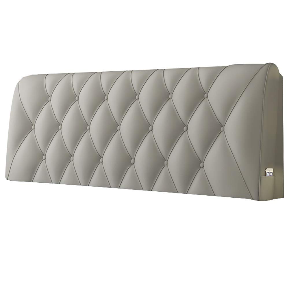 LXLIGHTS Removable Leather Bed Wedge Headboard Cushion - European Style Solid Wood Bed for Home & Hotel - Gray Color, No Headboard 150cm - Perfect for Reading, Watching TV & Relaxing in Bed