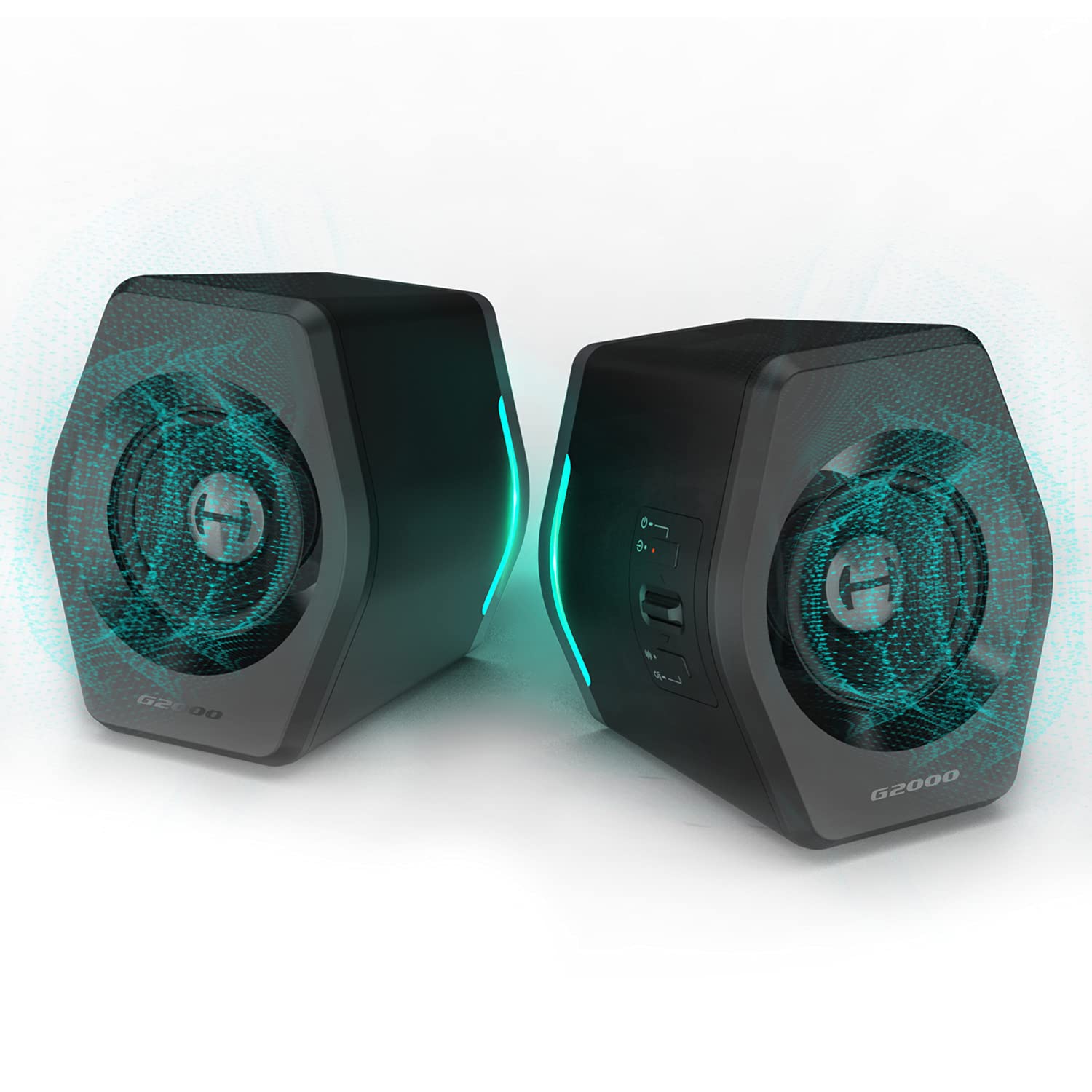 Edifier G2000 32W RGB Gaming Speakers - Bluetooth, USB & 3.5mm AUX PC Speakers for Desktop, Laptop, Mac - Powerful Woofer with Dynamic RGB Lighting for Gaming, Movies & Music