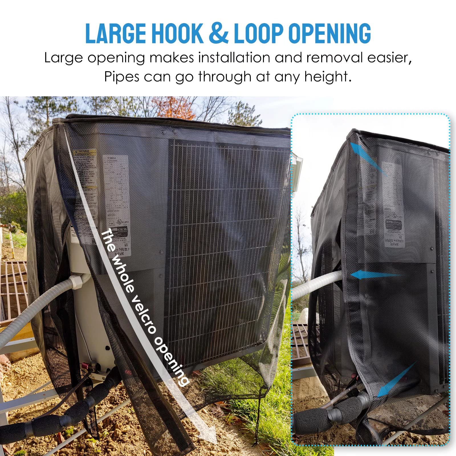 Breathable All-Season Air Conditioner Cover with Detachable Waterproof Top - 28 x 28 x 32 Inch Full Mesh AC Unit Protector for Leaves, Weeds, Cottonwood & Debris - Perfect for Outdoor Central AC Protection in Winter & Summer