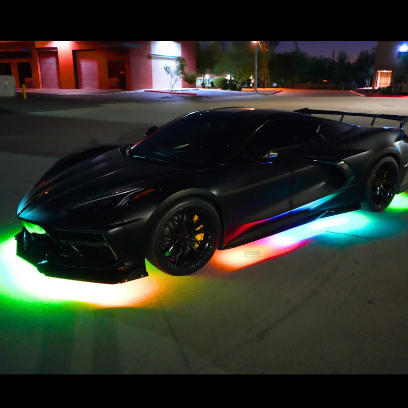 LED Underglow Lighting Kit 3.0 - 6 Piece Custom Car Neon Lights with Flexible Strips | Perfect for Car Customization, Underbody Glow & Night Driving