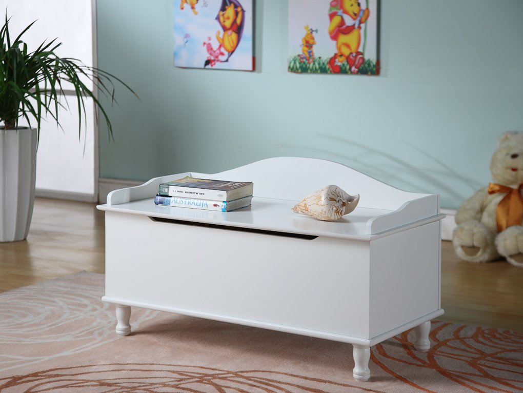 Kings Brand Furniture - Applegate Storage Bench Toy Chest, White - Perfect for Kids' Room, Nursery, and Playroom Organization