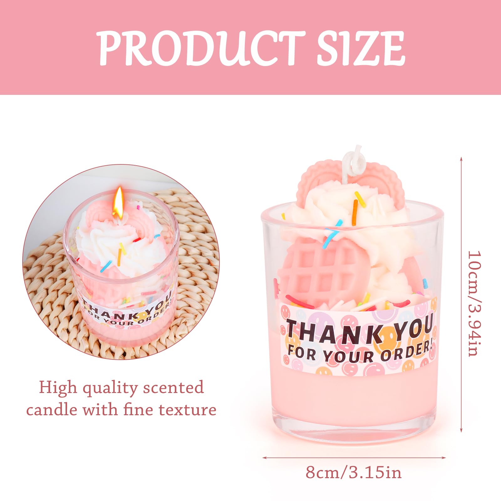 DAJASD Scented Soy Wax Candles in Glass Jar - Aromatherapy Gifts for Women, Relaxing Home Decor for Bedroom, Bathroom & Office - Perfect for Birthday, Halloween, Christmas (Light Pink)