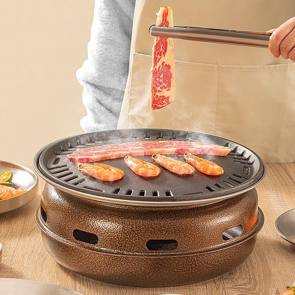 Primst Multifunctional Charcoal BBQ Grill - Portable Korean Tabletop Smoker for Camping, Backyard & Indoor Use | Household Stainless Steel Grill Stove (Set B) - Perfect for Outdoor Picnics, Tailgating & Family Gatherings