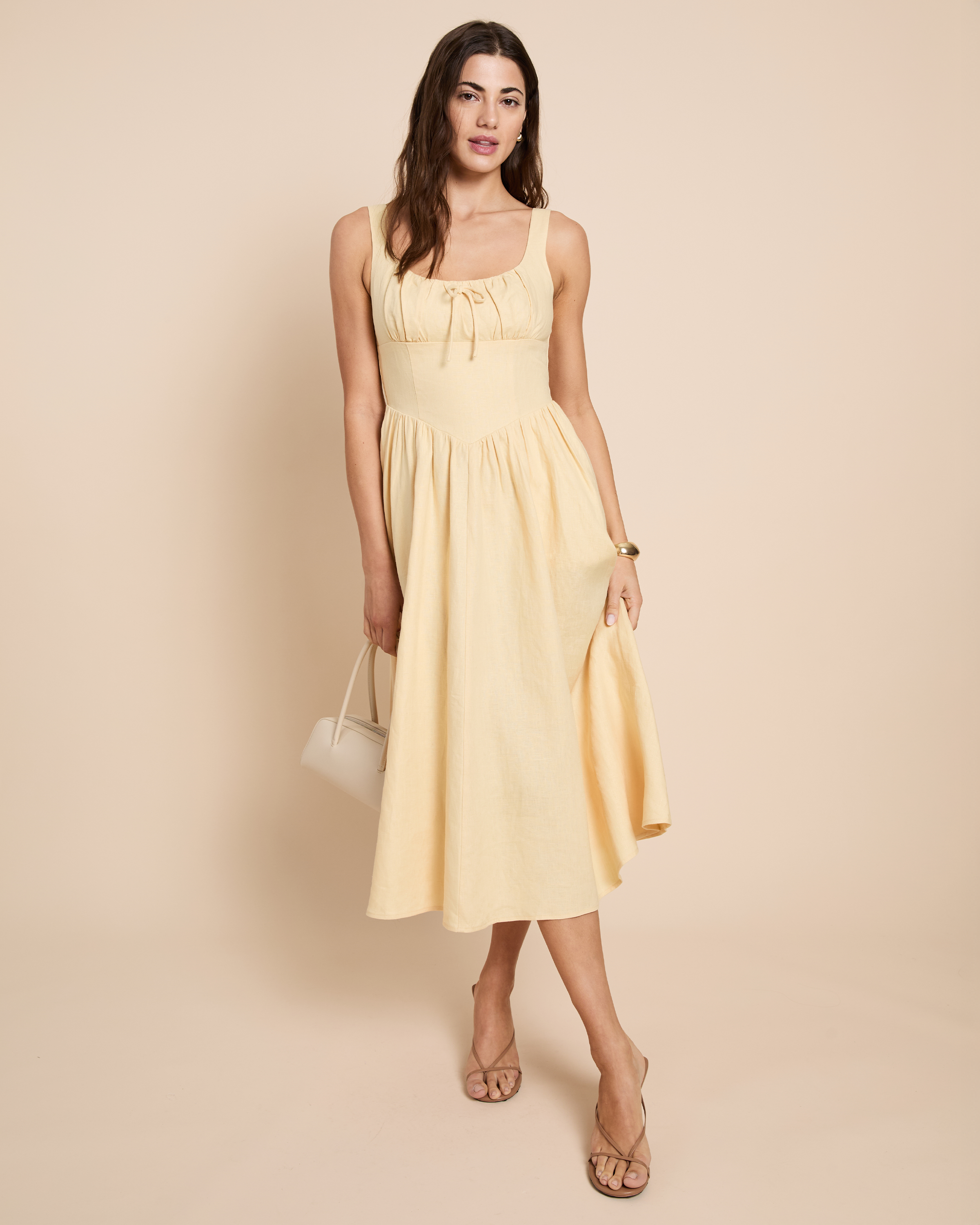 Chiara Linen Dress for Women - Summer Boho Maxi Dress with Pockets - Perfect for Beach, Vacation & Casual Wear