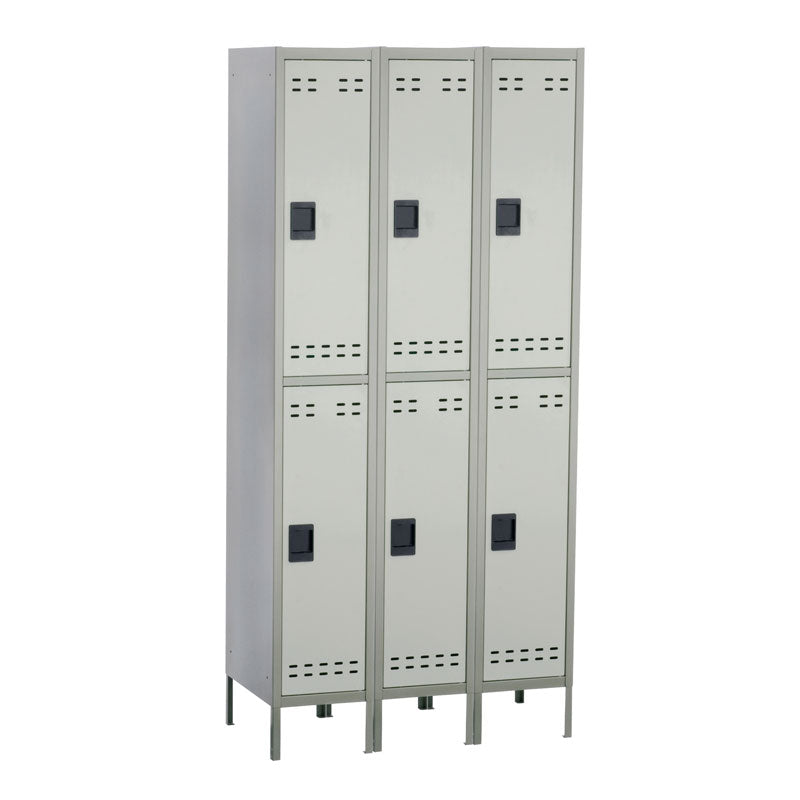 3-Tier Heavy Duty Metal Lockers for Gym, School & Office Storage - Secure Double Door Locker with Adjustable Shelves