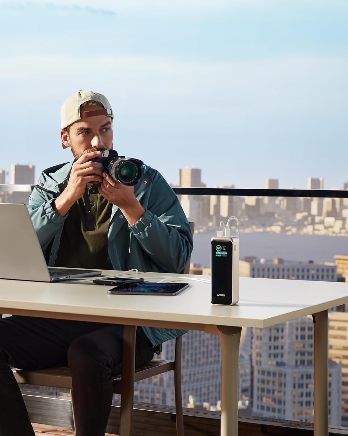 Anker Prime 250W 27,650mAh Power Bank - 3-Port Fast Portable Charger with Smart App Control | TSA Approved for Travel | Compatible with MacBook Pro/Air, iPhone 16/15/14, Samsung Galaxy & Laptops | Perfect for Business Trips, Camping & Emergency Charging (Charging Base Sold Separately)