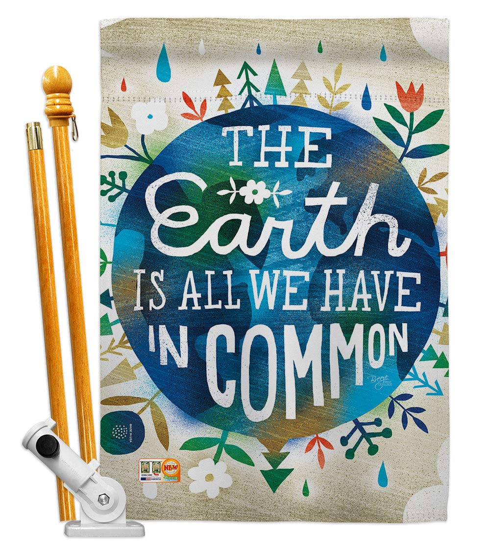 Breeze Decor Earth House Flag Set 28x40