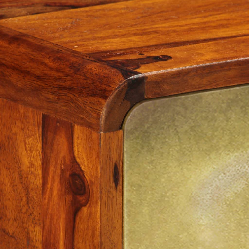 Mid-Century Modern TV Stand for TVs up to 50 Inch - Solid Sheesham Wood Entertainment Center with Storage (47.2