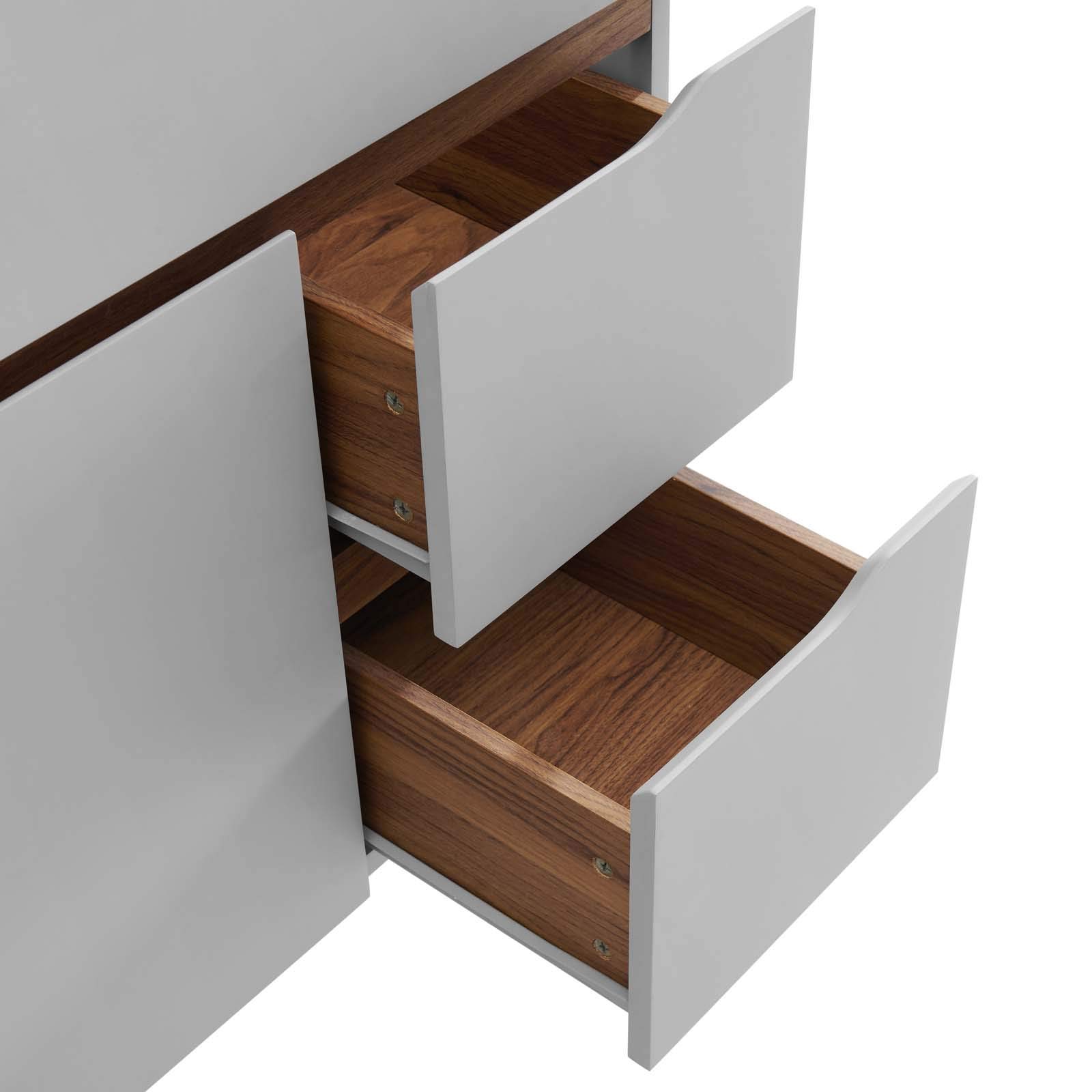 Modway Harvest 36 Inch Gray Walnut Bathroom Vanity - Modern Bathroom Storage Cabinet with Countertop (Sink Not Included) | Perfect for Small Bathrooms, Powder Rooms & Home Renovations