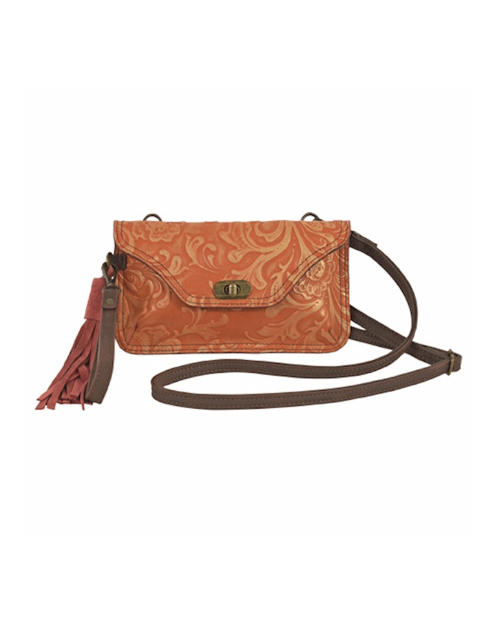 Catchfly Women's Crossbody Wristlet Bag with Adjustable Strap - Orange Handbag for Everyday Use, Shopping & Travel