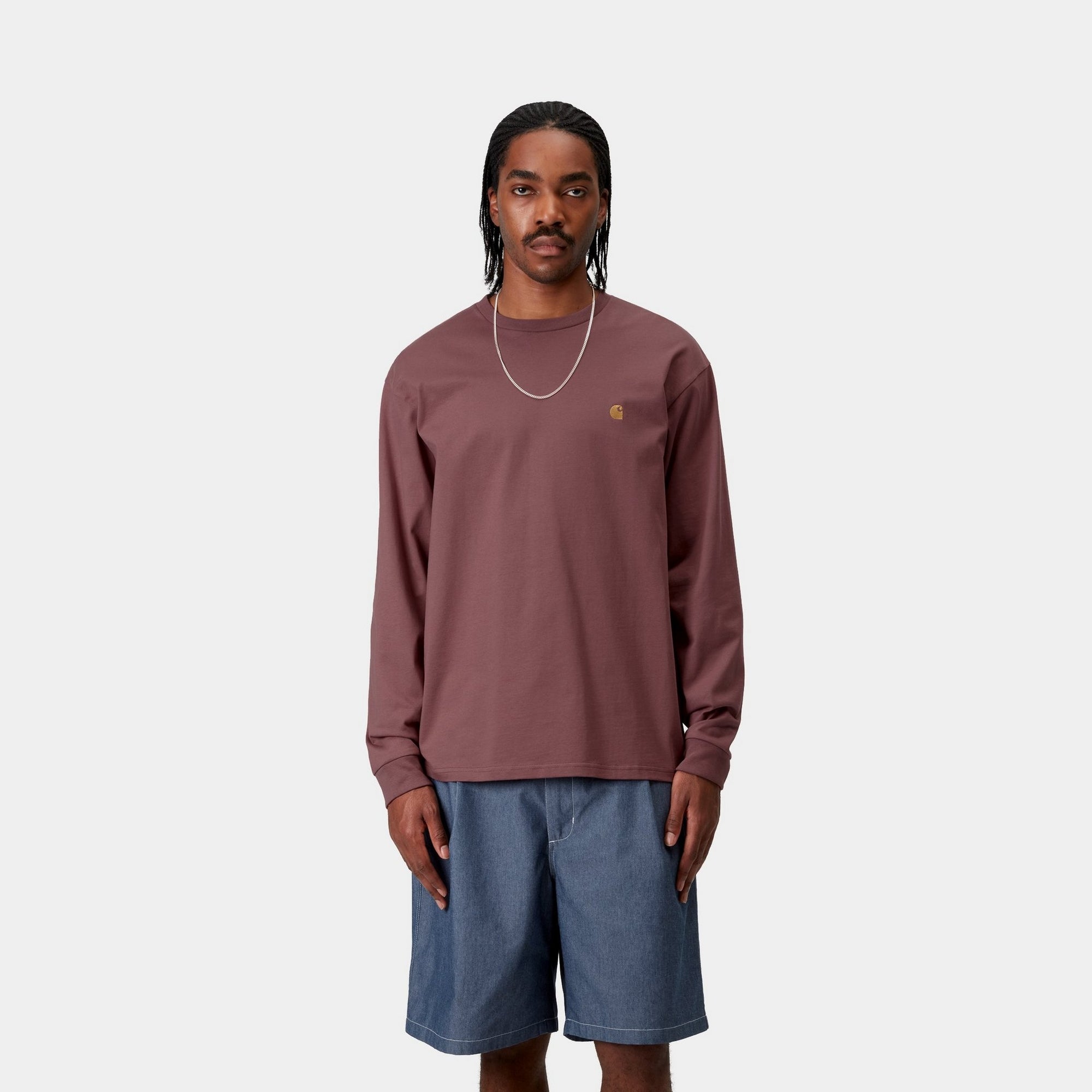 Chase Long Sleeve T-Shirt for Women - Soft Cotton Casual Shirt in Dusky Pink | Perfect for Everyday Wear, Layering & Fall Outfits