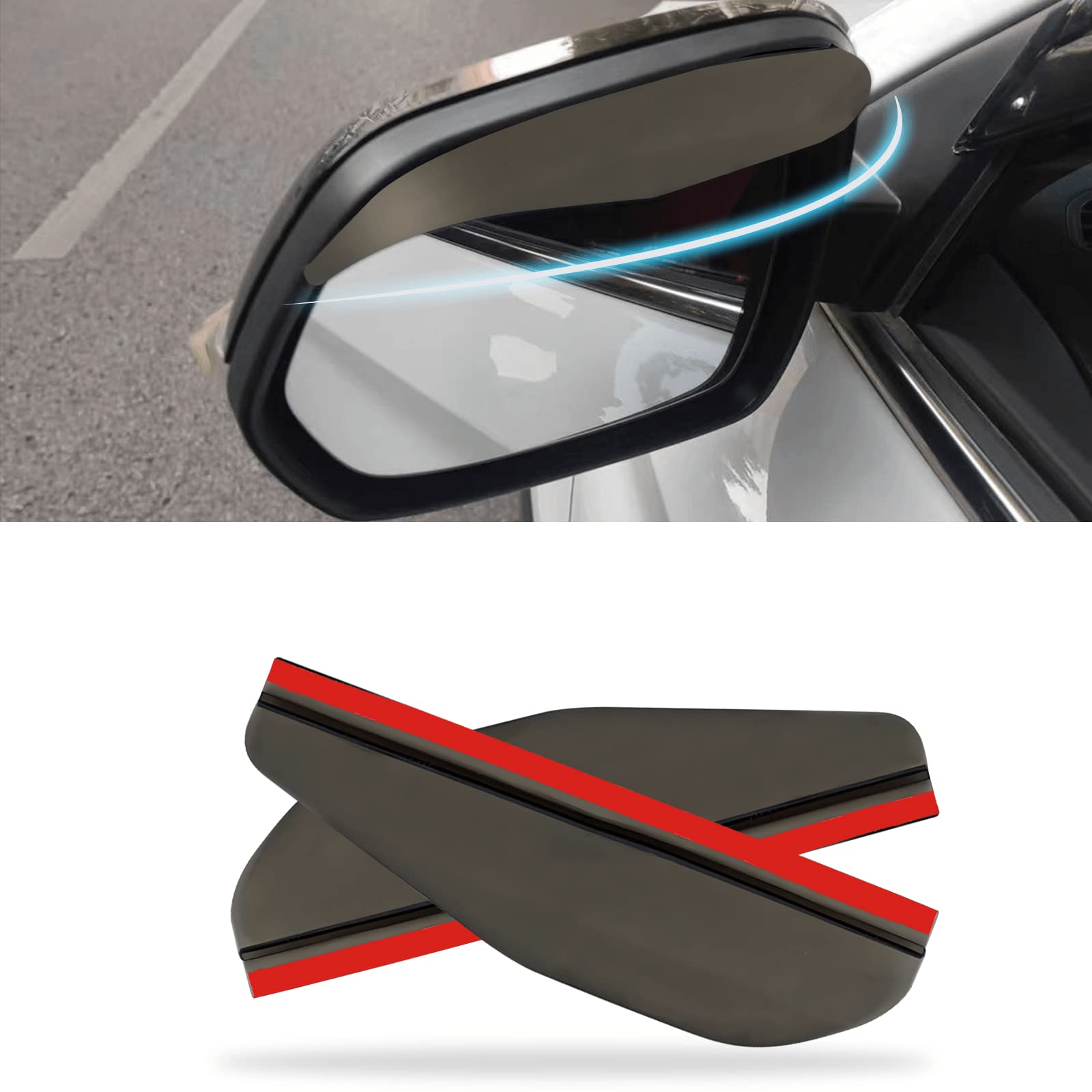 Carbon Fiber Car Mirror Rain Visors (2Pcs) - Universal Fit for Cars, Trucks & SUVs - Weather Protection for Driving