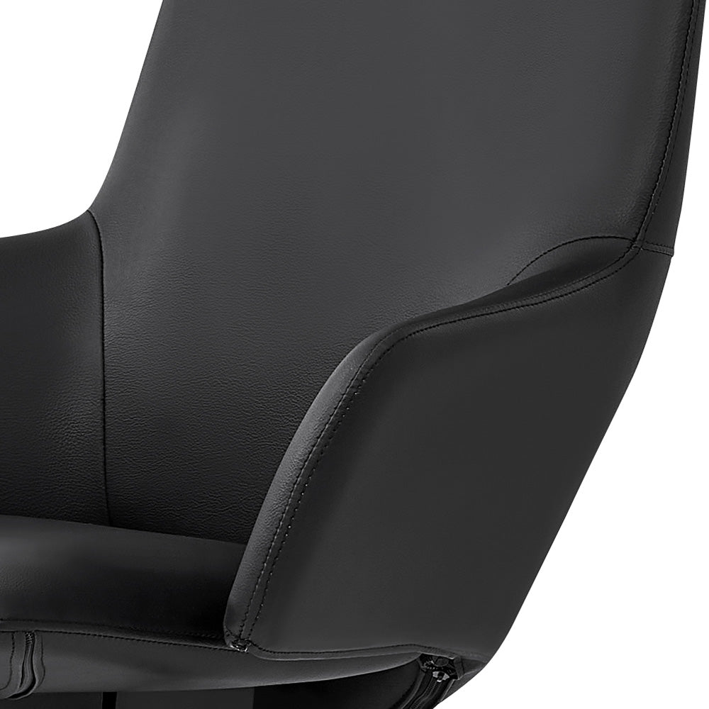 CRUZ Ergonomic High Back Office Chair - Black - Adjustable Lumbar Support for Comfort & Posture - Perfect for Home Office & Workspaces