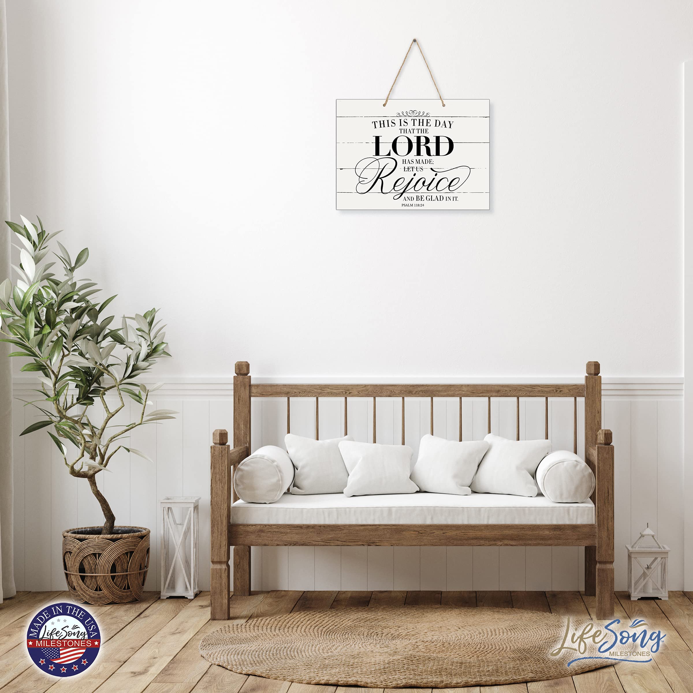 LifeSong Wooden Wall Sign 12x15in - Bible Verse Decor for Couples & Housewarming Gifts | Home & Wedding Decor