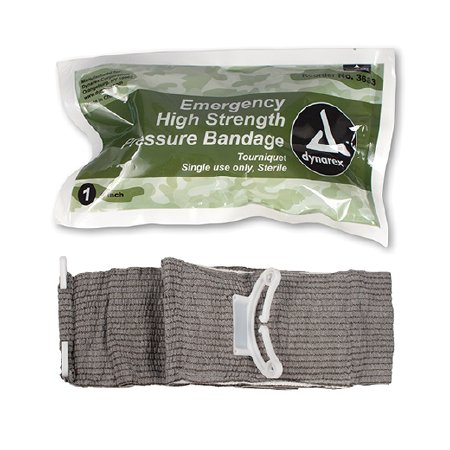 Dynarex 3683 4-Pack High Strength Pressure Bandages for First Aid, Emergency & Wound Care | Heavy Duty Medical Compression Wrap for Injuries & Bleeding Control
