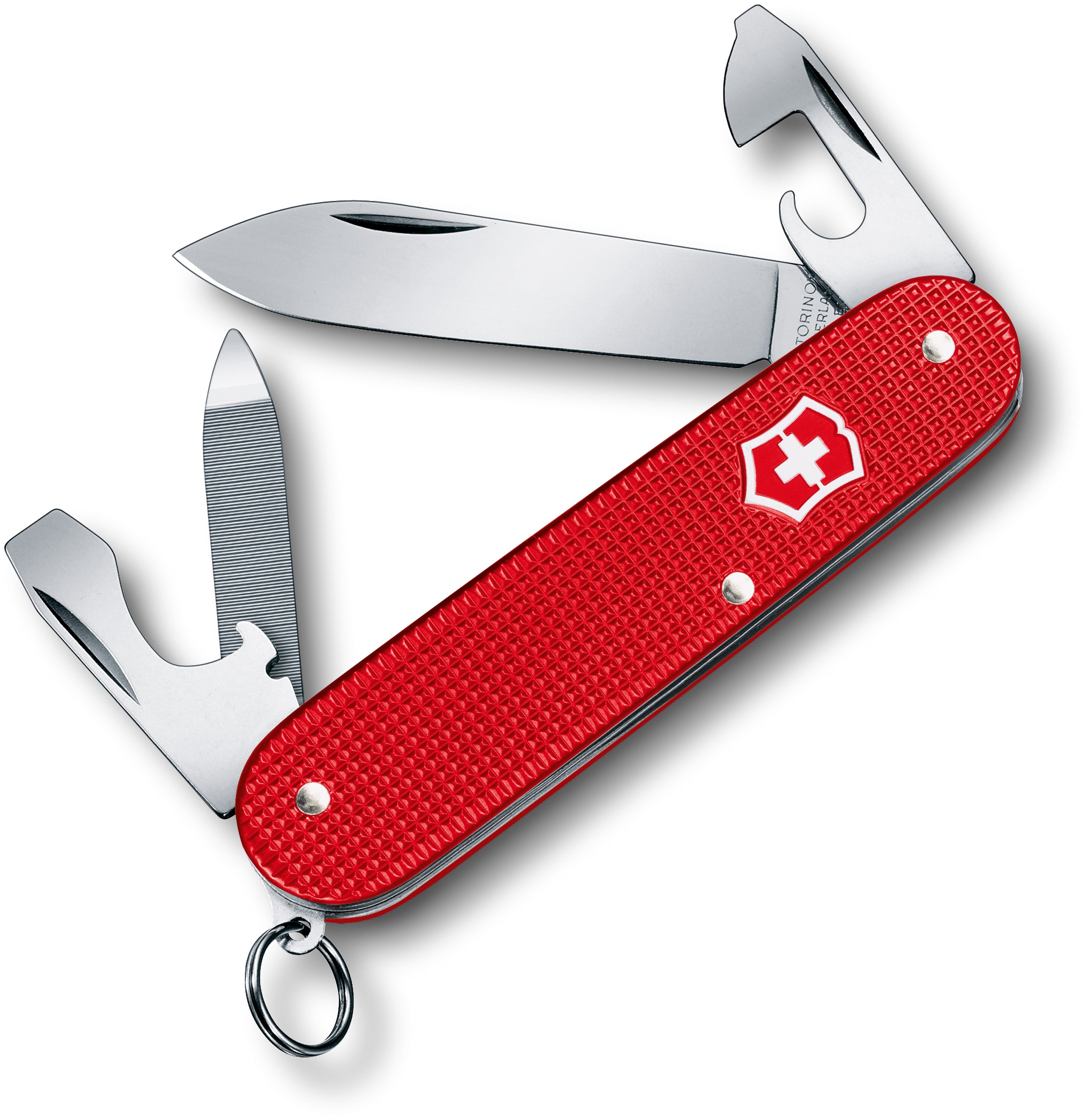 Cadet Alox Knife - Swiss Army Pocket Knife with Keychain, Stainless Steel Blade & Compact Design - Perfect for Camping, Hiking & Everyday Carry (Boxed)