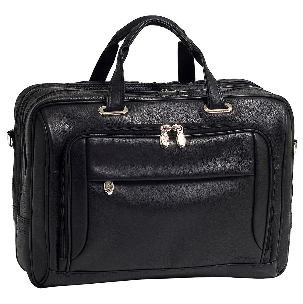 MCKLEIN CO Premium Leather Laptop Case for 15.6 Inch Notebook - Black (Model 44575) | Slim Protective Sleeve for MacBook, Dell, HP | Perfect for Office, Travel & Business Professionals