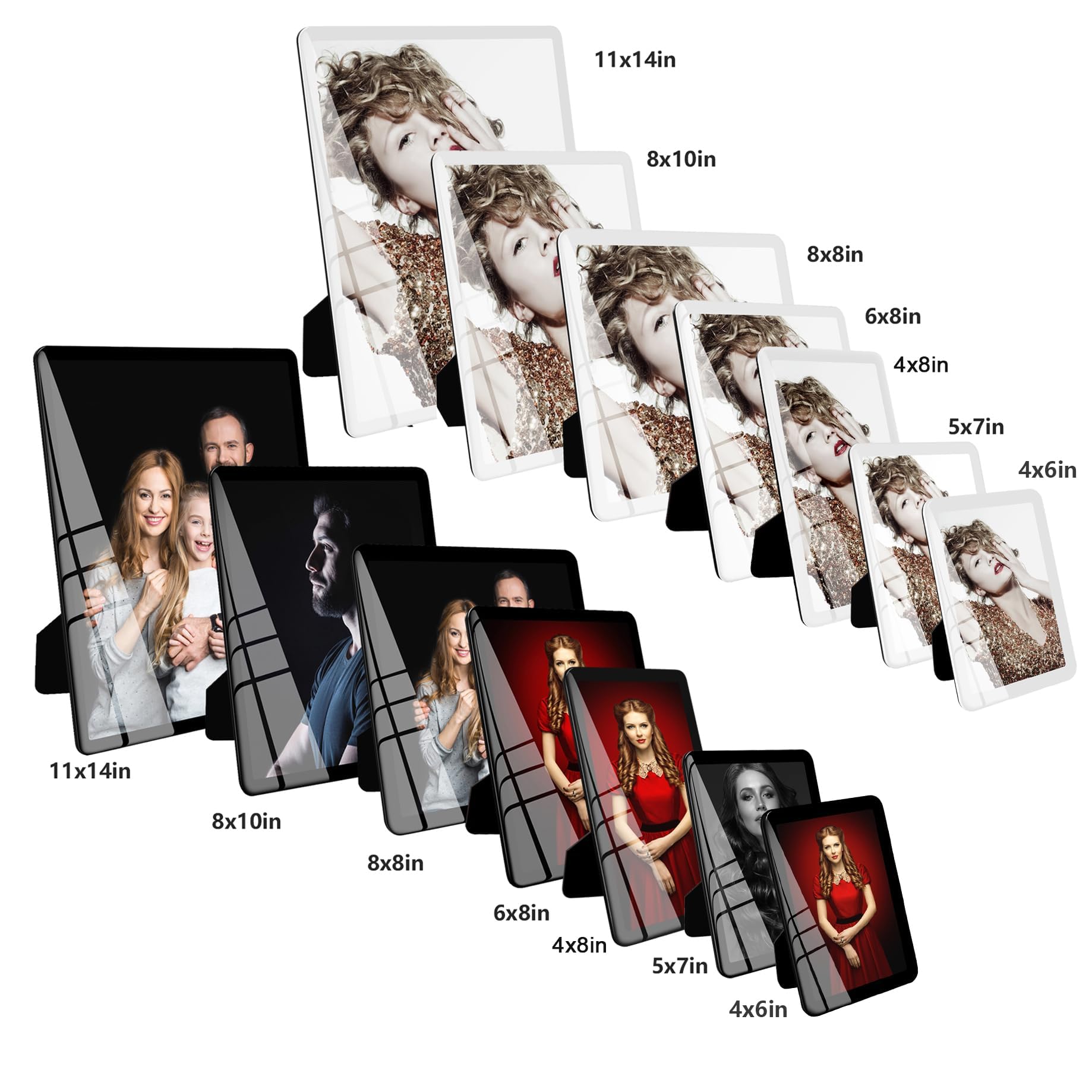 Bluesun 6x8 White Picture Frame with Glass - Hanging & Tabletop Photo Frame for Wall Decor, Home & Office Display (6x8 Inches, White) - Perfect for Family Photos, Artwork & Gift Giving