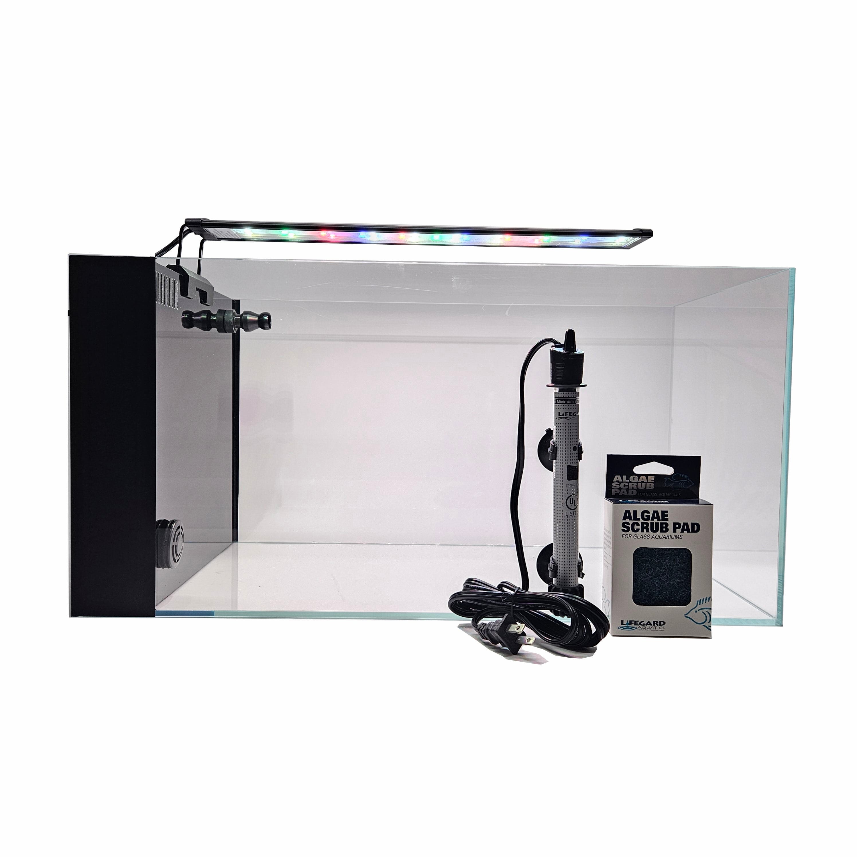 Lifegard Aquatics 14.26 Gallon Clear Glass Aquarium Fish Tank - Perfect for Home, Office, or Classroom Aquatic Displays