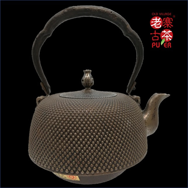 Premium Iwachu Handmade Nanbu Tetsubin Cast Iron Teapot - Authentic Japanese Nanbu Satetsu Iron Kettle with Traditional Arare Pattern - Perfect for Tea Ceremonies, Home Brewing & Gift Giving