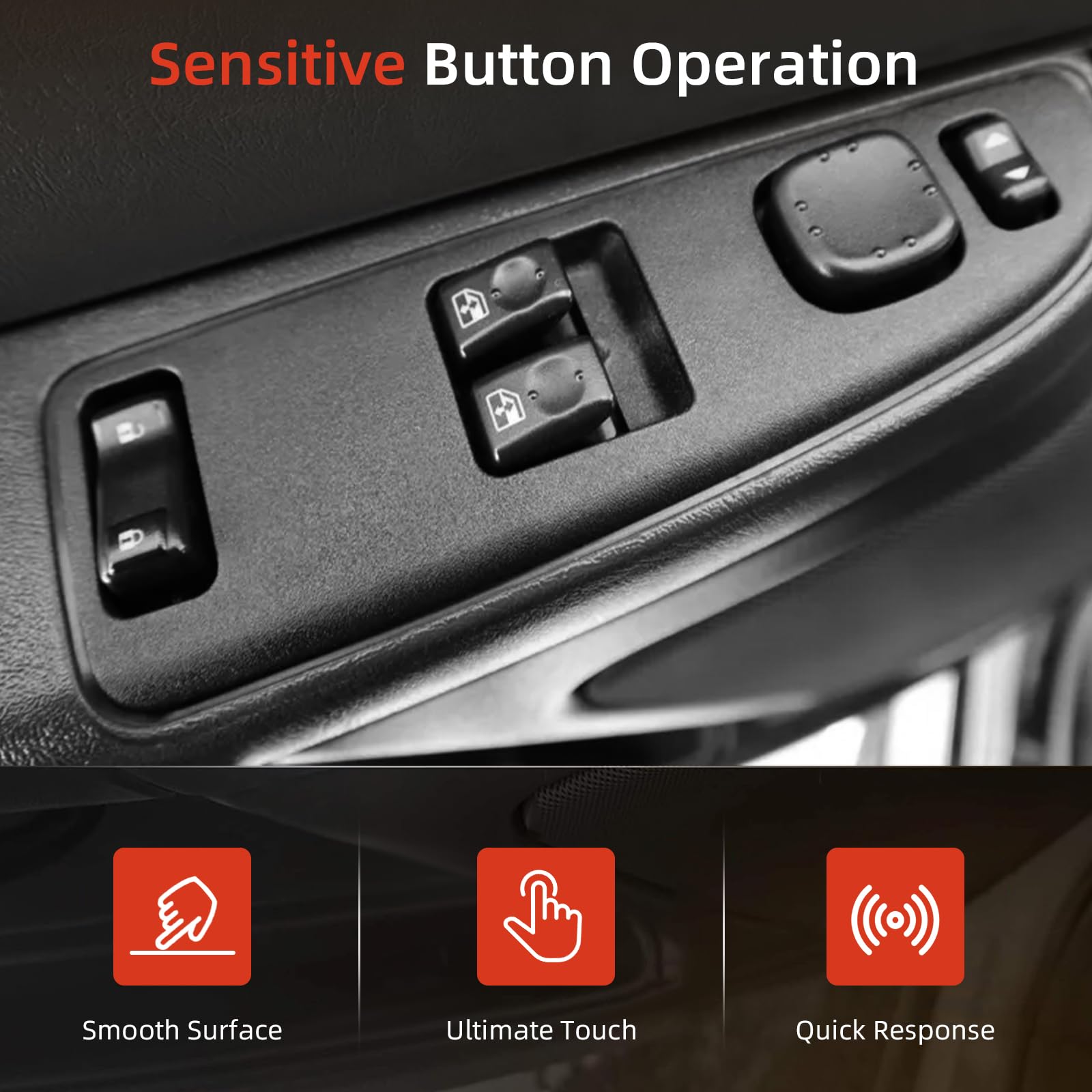 Power Window Switch Module - Front Left Driver Side Compatible with Chevy Silverado & GMC Sierra 1500/2500/3500 (2003-2007) - Replaces 920-023 & DWS-226 - Manual Door Lock Control - Perfect for Truck Window Repair & Maintenance