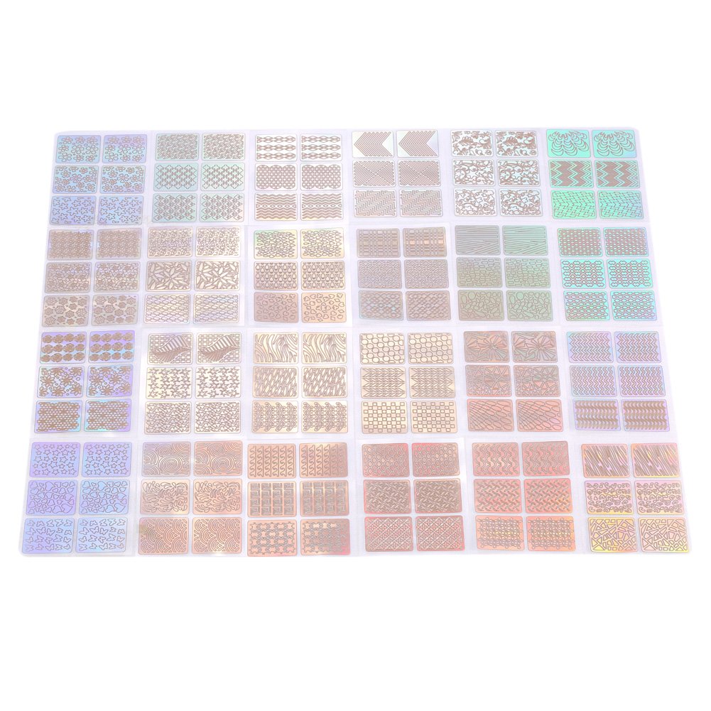 24 Sheet Nail Vinyl Stencils - Self Adhesive Gold & Silver Nail Art Stickers for Professional & DIY Nail Designs | Perfect for Salon, Home Manicure, Party & Wedding Nail Decorations
