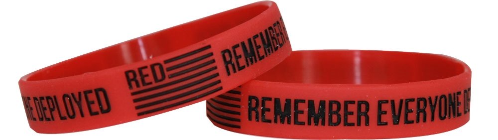 MilitaryBest Remember the Deployed Red Bracelet - Patriotic Wristband for Soldiers, Veterans & Supporters - Show Your Support for Troops Overseas