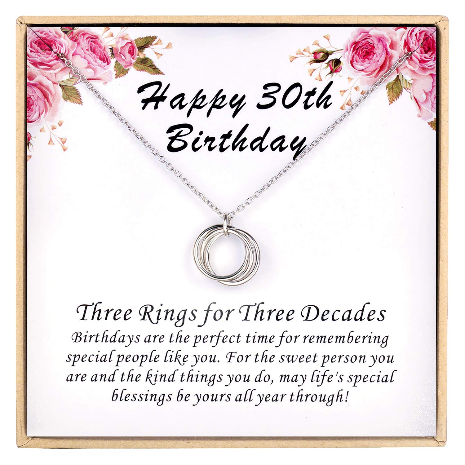 CHICLOVE 925 Sterling Silver Birthday Necklace for Women - 30th 40th 50th 60th 70th 80th 90th Milestone Gifts - Elegant Jewelry for Birthday Celebrations, Anniversaries & Special Occasions
