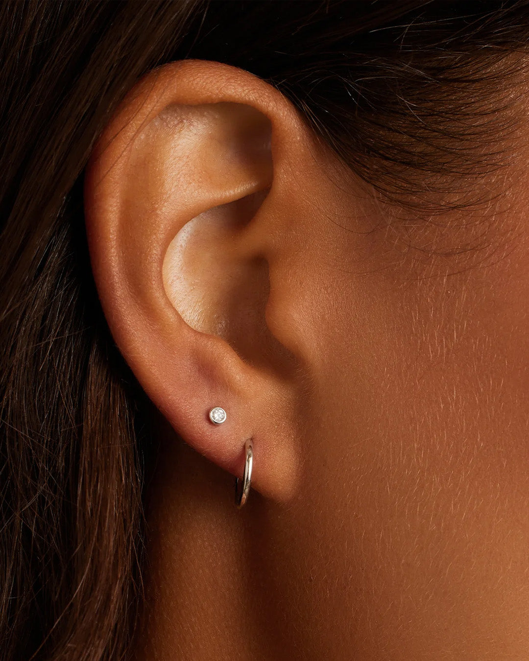 14K White Gold Classic Single Huggie Hoop Earrings - Minimalist & Dainty Jewelry for Everyday Wear, Gifts, and Special Occasions