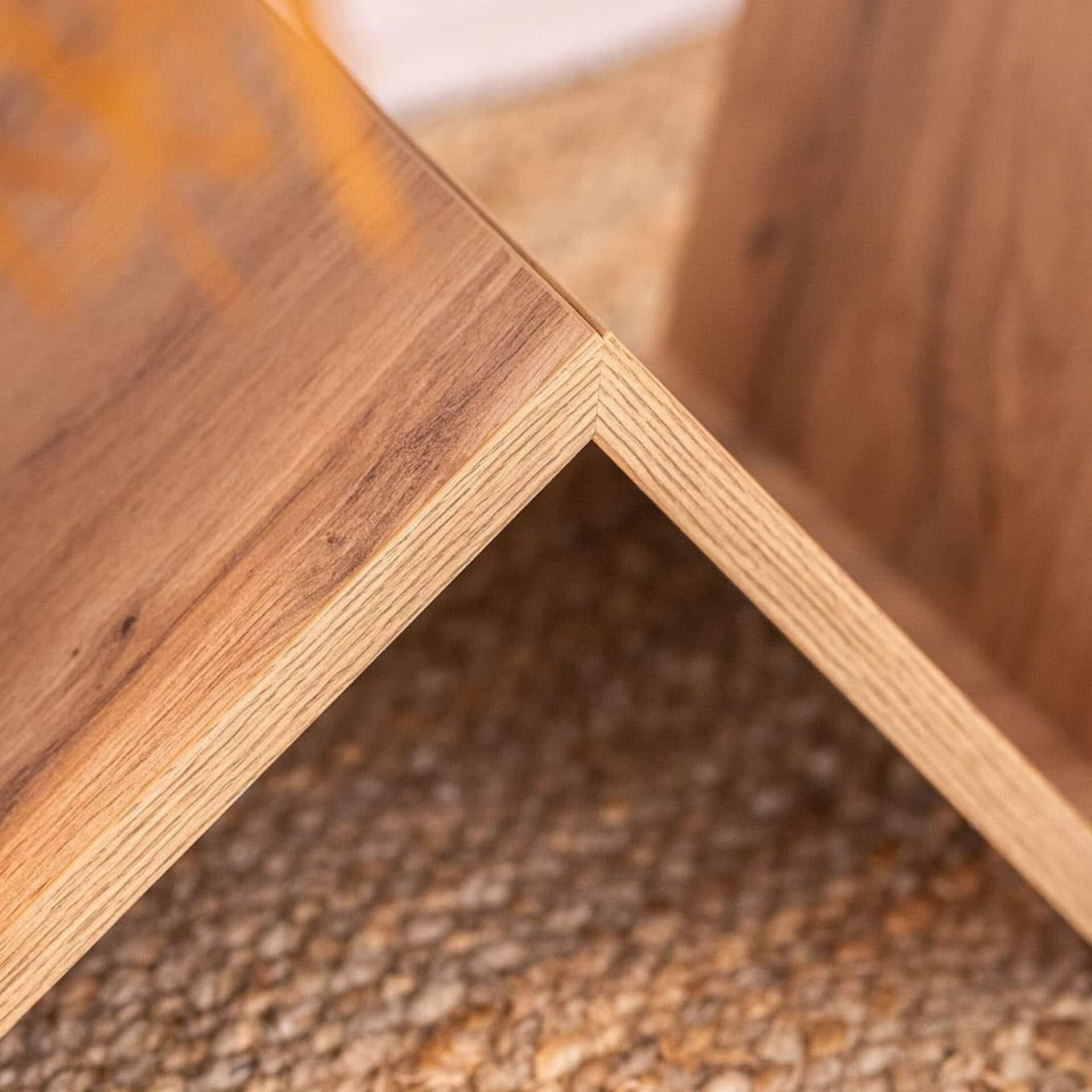 MOBILI FIVER Emma Coffee Table - Rustic Wood Color, Particle Board and Melamine, Low Living Room Center Table - Handcrafted in Italy - Perfect for Modern Living Rooms, Apartments and Cozy Spaces