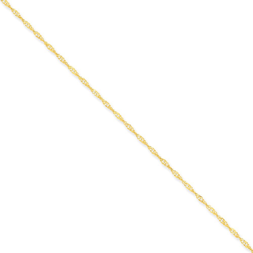 14K Yellow Gold 1.4mm Singapore Chain Bracelet - 7 Inch Length | Dainty & Elegant Jewelry for Women | Perfect for Everyday Wear, Gifts & Special Occasions