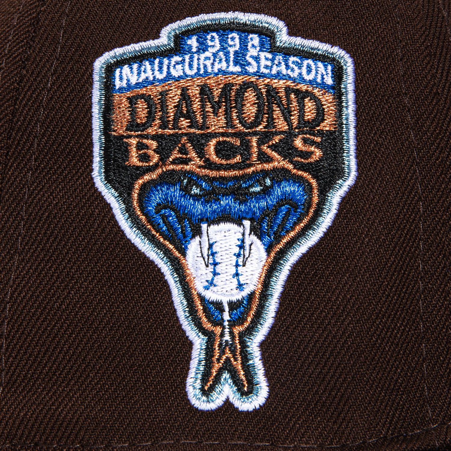 New Era 59Fifty Arizona Diamondbacks Inaugural Patch Baseball Cap - Brown & Black Snapback Hat for Men's Sports Fan Fashion | Game Day, Streetwear & Casual Outfits