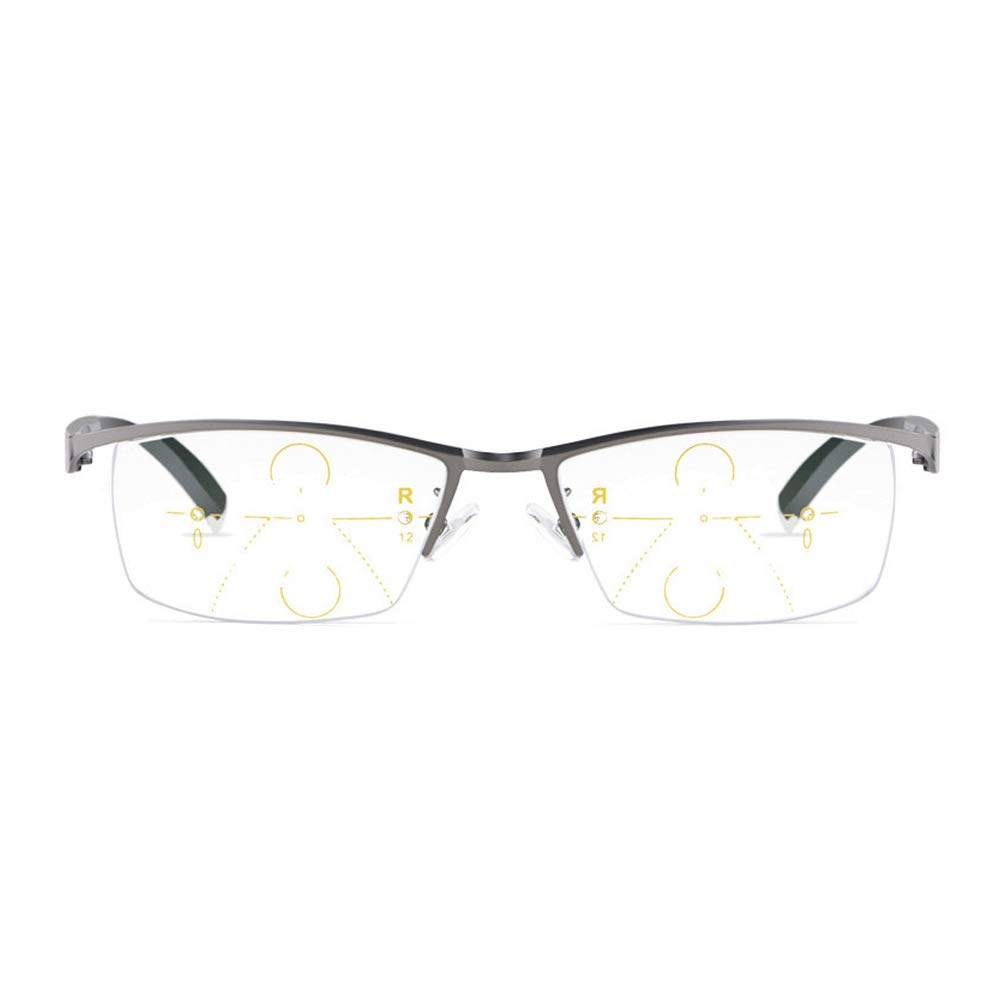 Anti Blue Light Progressive Multifocal Reading Glasses +1.0 to +3.5 for Computer, Reading & Office Work - Reduce Eye Strain & UV Protection