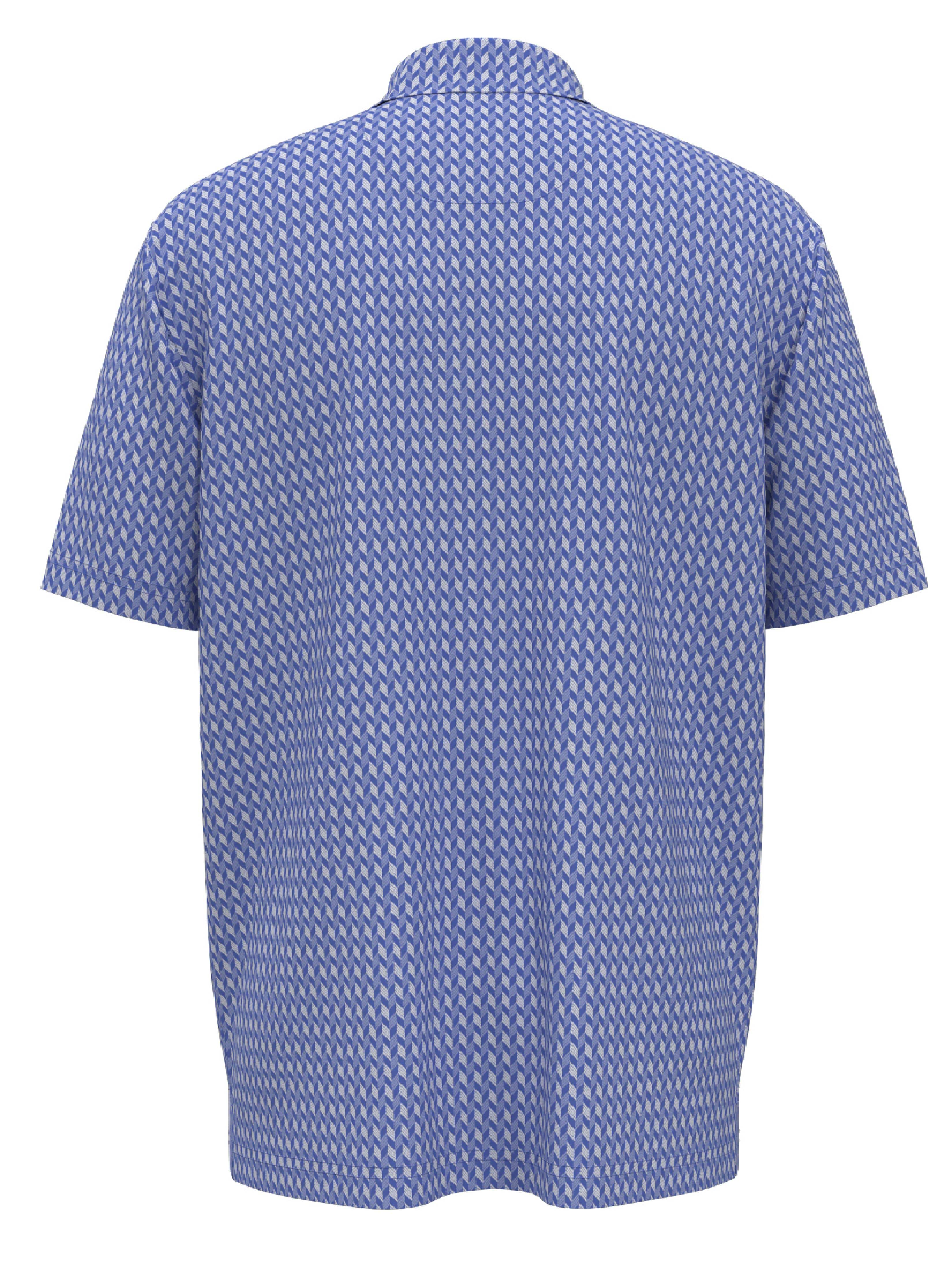 Men's Textured Chevron Geo Polo Shirt - Stylish Casual & Business Wear for Office, Golf & Outdoor Activities