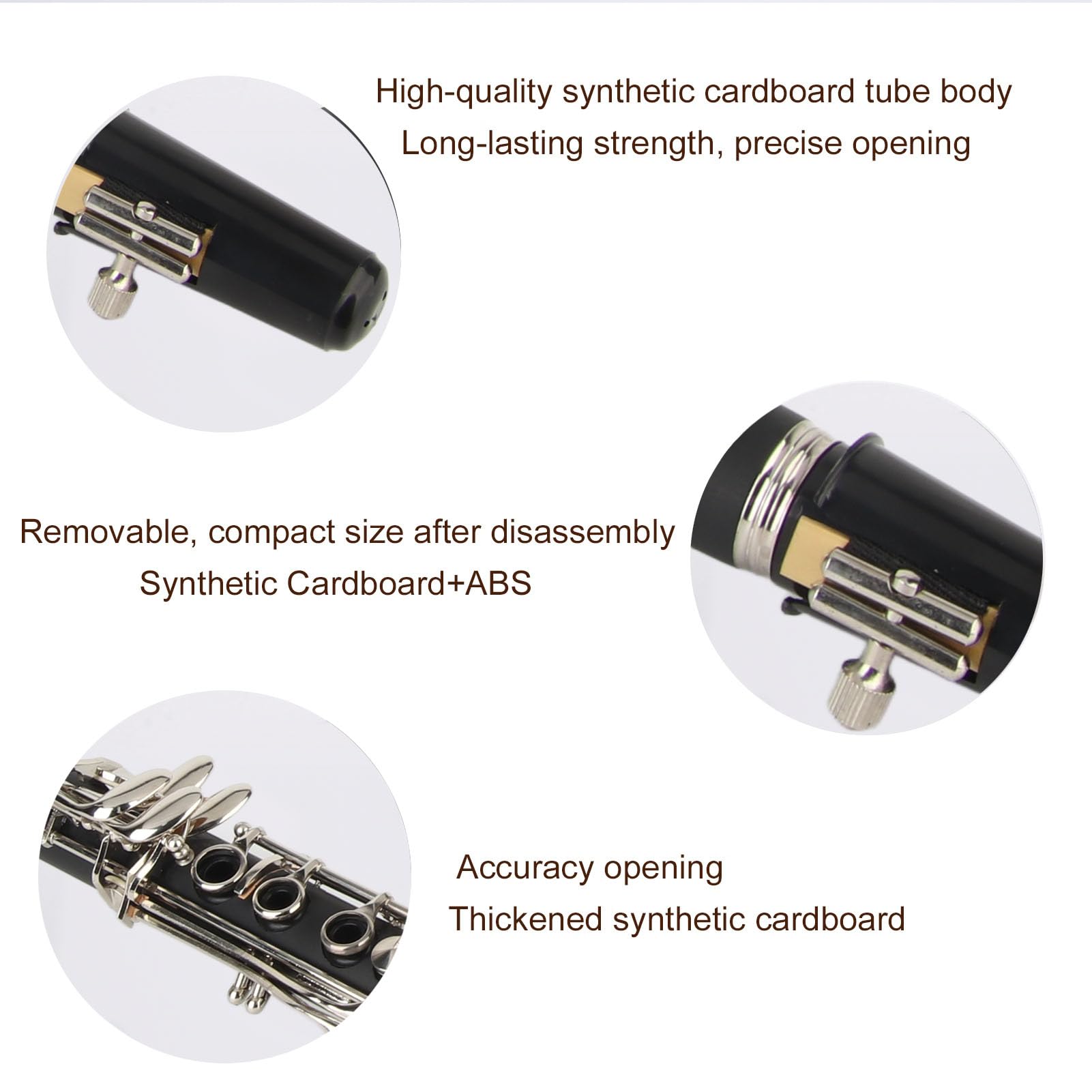 Professional Bb Clarinet Set - 17 Key Wooden Clarinet with Cloth, Reed, Screwdriver & Case - Perfect for Beginners, Students & Band Performances