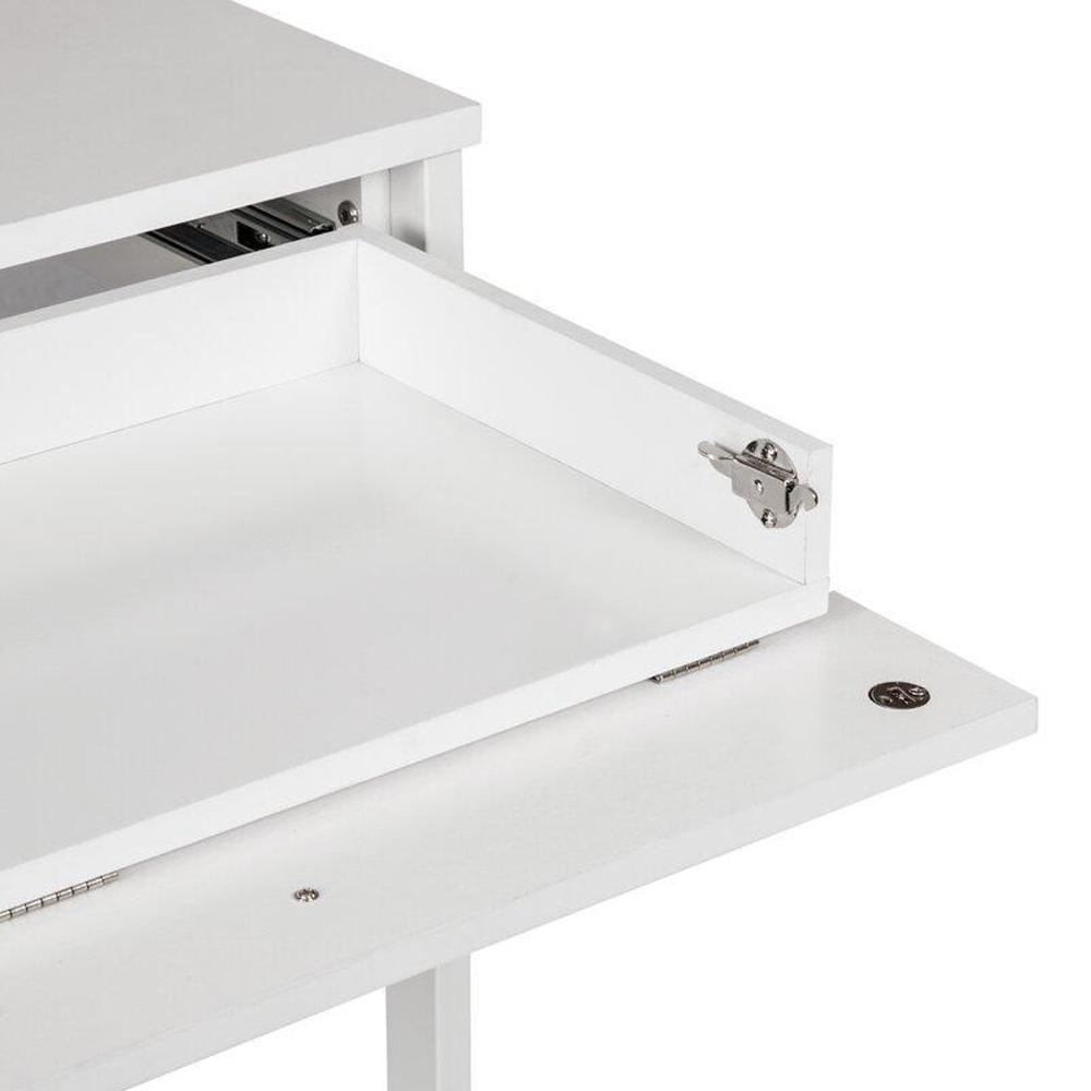 Ashley White Computer Study Writing Home Office Desk with 2 Drawers - Perfect for Small Spaces, Dorm Rooms & Home Office Workstations