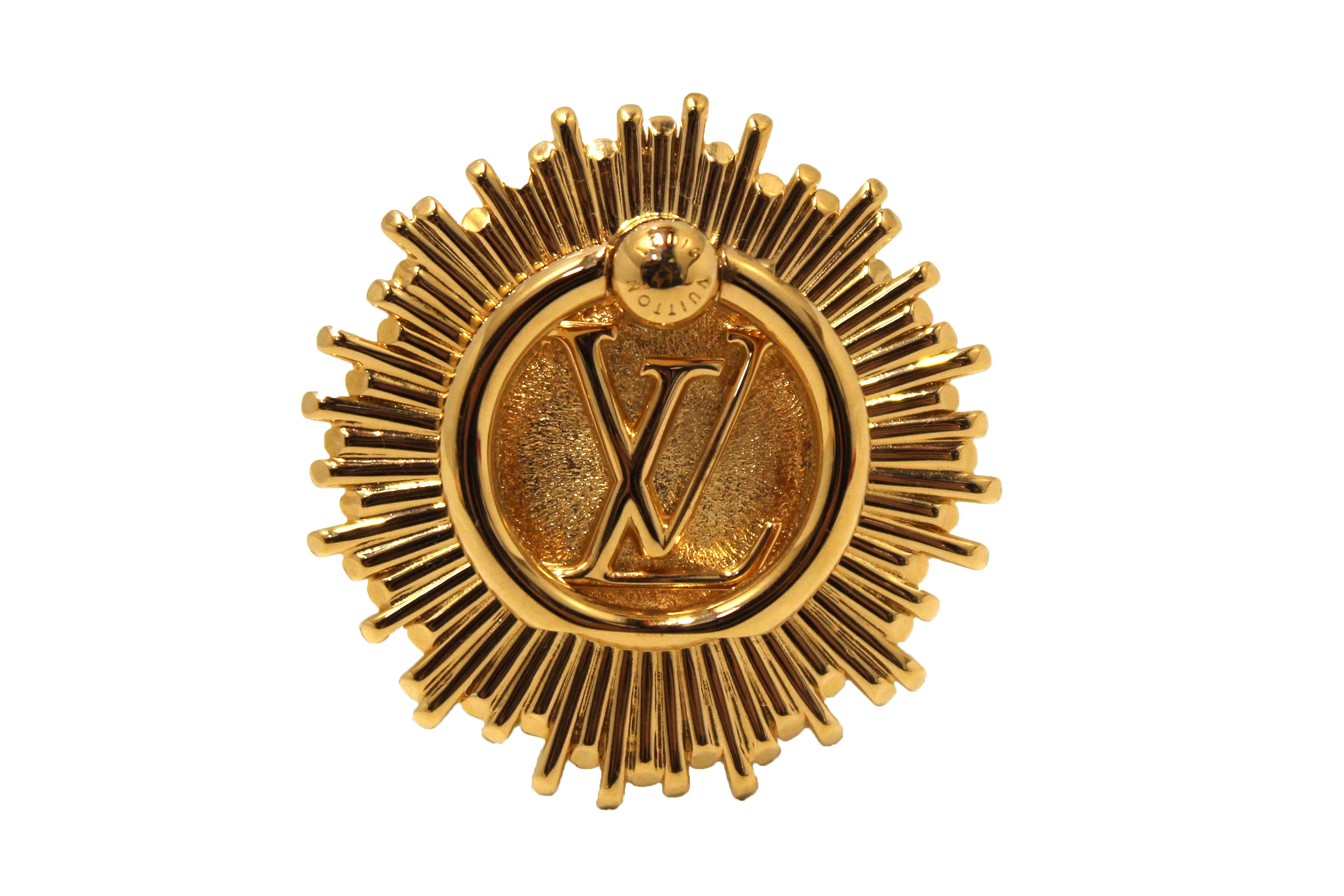 Authentic Louis Vuitton Vendome Gold-Tone Phone Ring Holder - Luxury Phone Grip for iPhone & Samsung - Perfect for Hands-Free Selfies, Video Calls & Secure Phone Handling