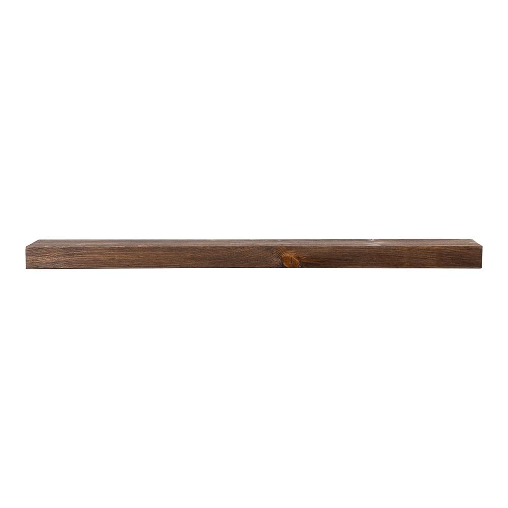 54 Inch Modern Ember Vara Wood Floating Mantel Shelf - 3 Inch Height with Natural Grain Variations & Distressing - Wall Mounted Wooden Shelf for Fireplace Decor, Living Room, Bedroom & Home Interior Design