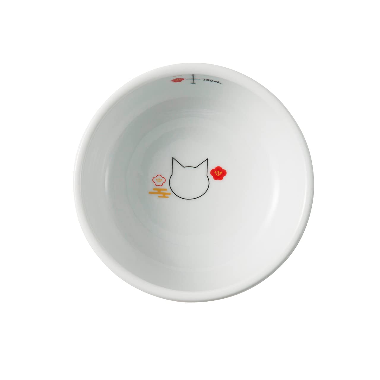 Necoichi Raised Cat Water Bowl with Measurement Lines - Elevated Pet Dish, Dishwasher & Microwave Safe - Fuji Limited Edition - Japan's No.1 Selling Cat Bowl for Healthy Hydration at Home or Office
