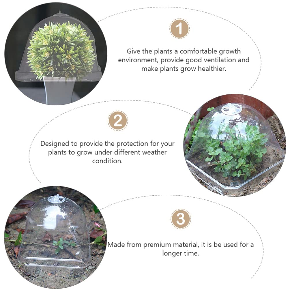 DOITOOL 15pcs Transparent Plastic Plant Dome Covers - Mini Greenhouse Flower Pot Covers, Plant Protectors & Nursery Hoods for Indoor/Outdoor Gardening | Perfect for Seedlings, Succulents & Plant Protection