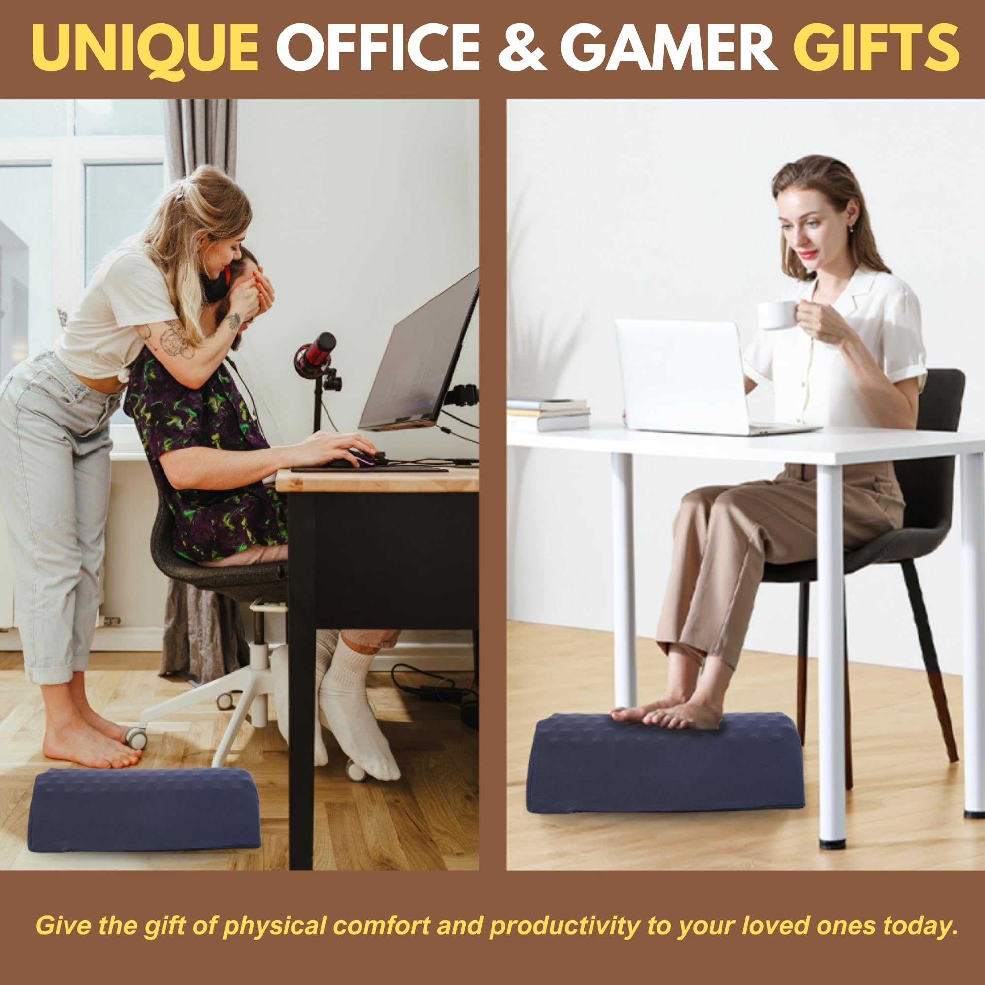 Ergonomic Under Desk Foot Rest Pillow for Office & Home - Adjustable Foot Stool for Workstation Comfort - Perfect for Long Sitting Hours at Computer Desk (Ideal for Office Workers, Gamers & Remote Workers)