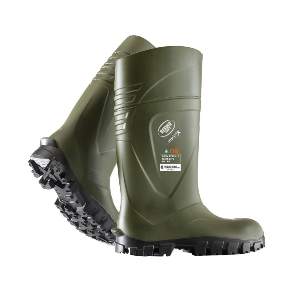Bekina Steplite X Unisex Composite Toe Rubber Work Boots - Waterproof, Slip Resistant, Lightweight Safety Shoes for Construction, Gardening & Outdoor Work (290GB)