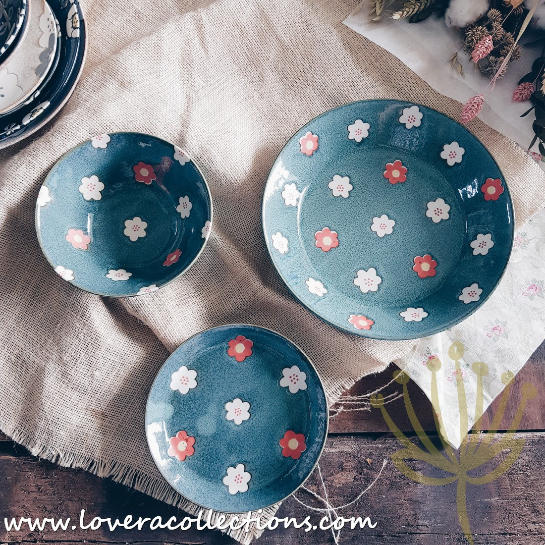 Aito Japan Nordic Floral Dinnerware Set - 60% Off Sale - Elegant Plates, Bowls & Cups for Home Dining, Wedding Registry & Gift Giving