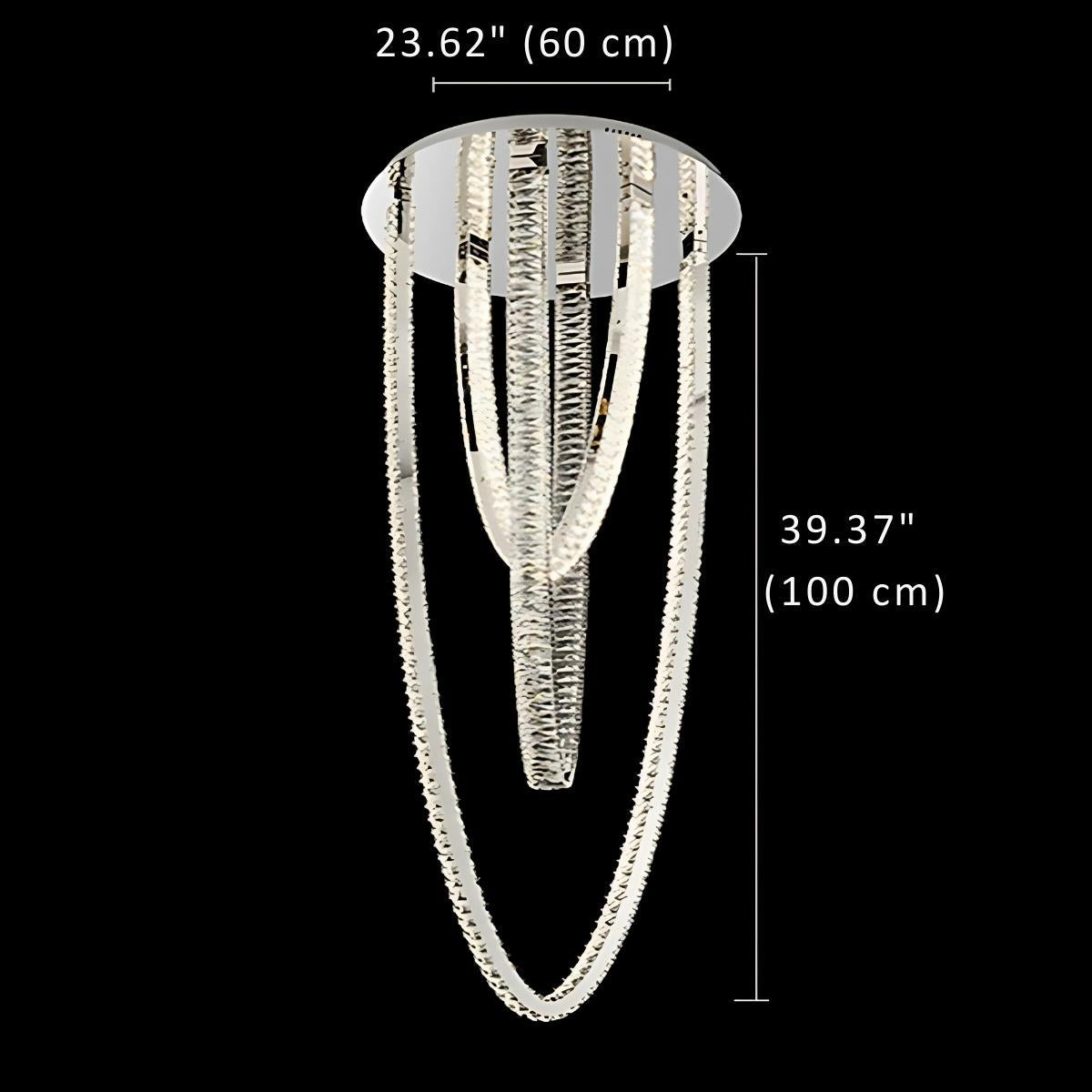 Bix Crystal Hanging Chandelier - Elegant Ceiling Light Fixture for Dining Room, Living Room & Bedroom | Modern Home Decor Lighting