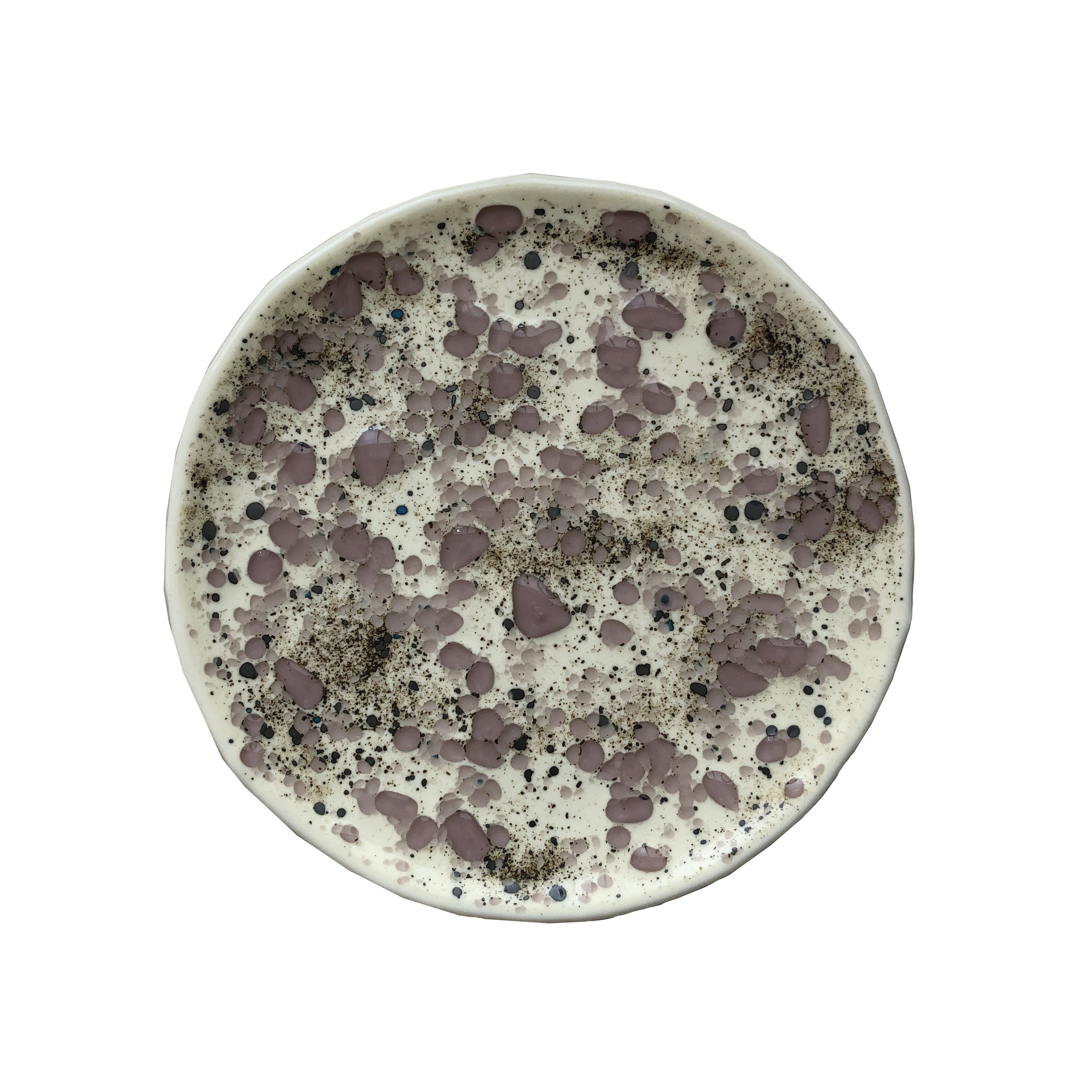 Lavender Pollock Side Plate - Decorative Ceramic Appetizer Plate for Desserts, Snacks & Small Bites - Perfect for Dinner Parties, Tea Time & Home Decor