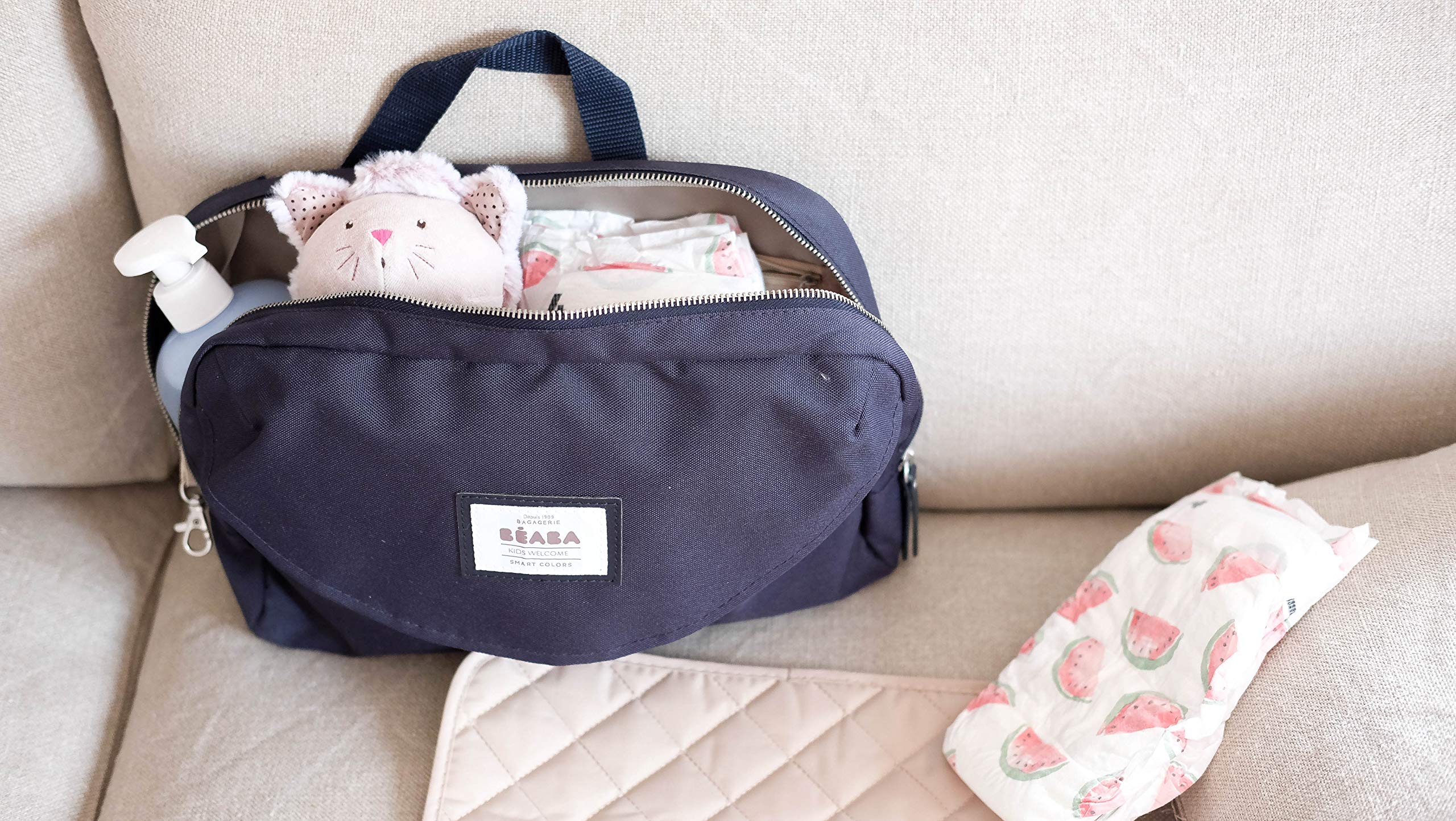 BEABA Geneva Multifunctional Baby Diaper Bag with Adjustable Strap for Stroller - Waterproof, Spacious & Stylish Diaper Backpack for Moms - Perfect for Travel, Shopping & Daily Outings with Baby